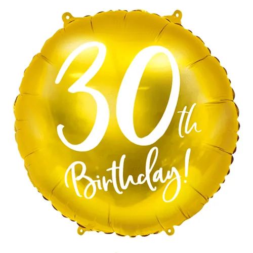 30th Birthday Gold Foil Balloon