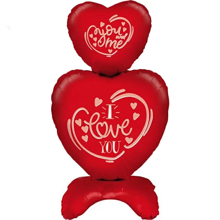 I Love You Hearts Standup Air Filled Balloon