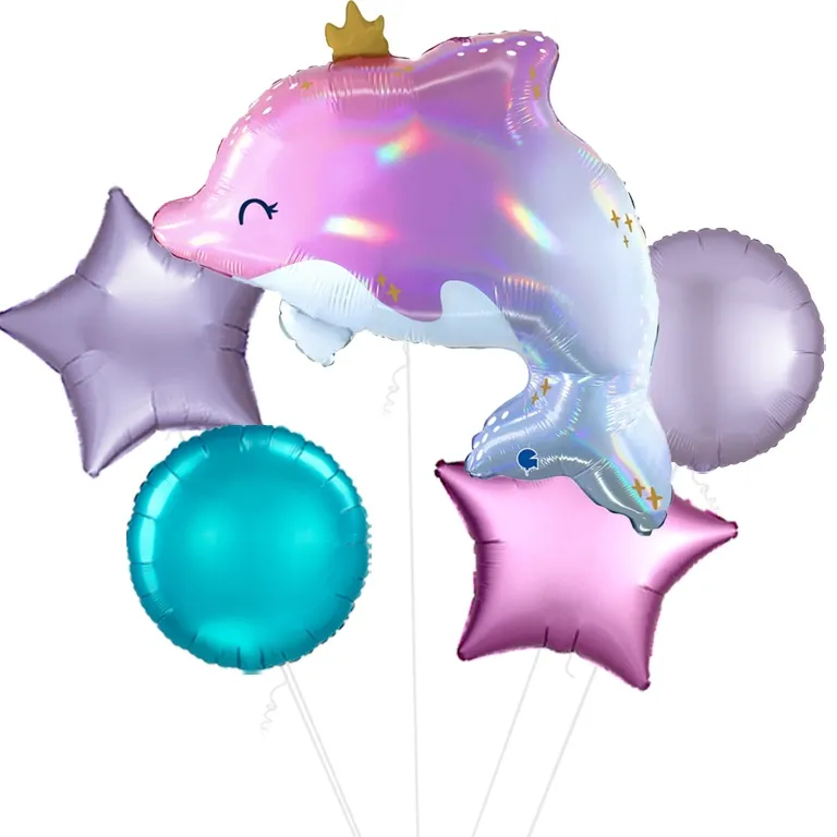 Iridescent Pink Dolphin Supershape Balloon