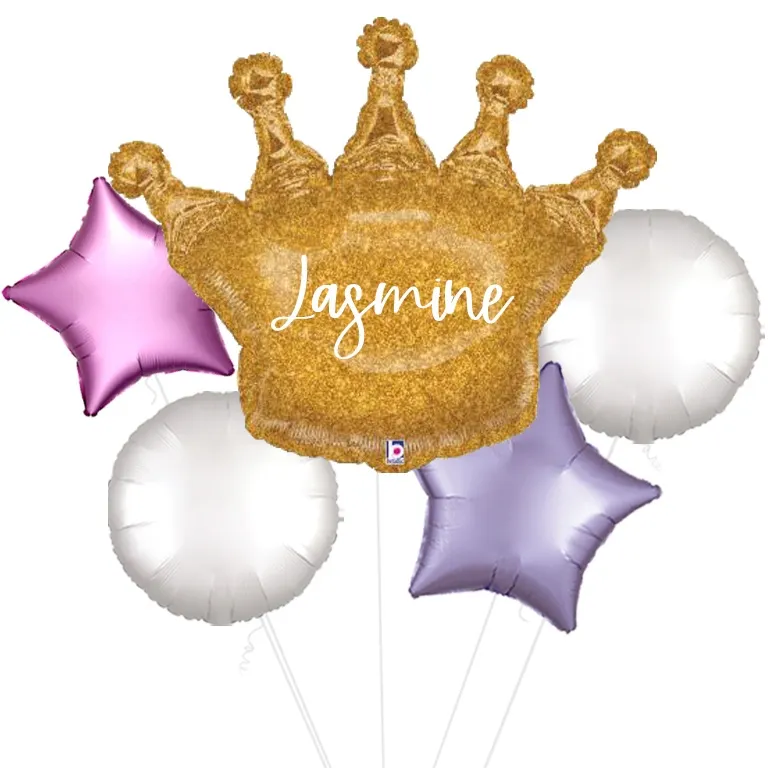 Glittering Gold Crown Supershape Balloon