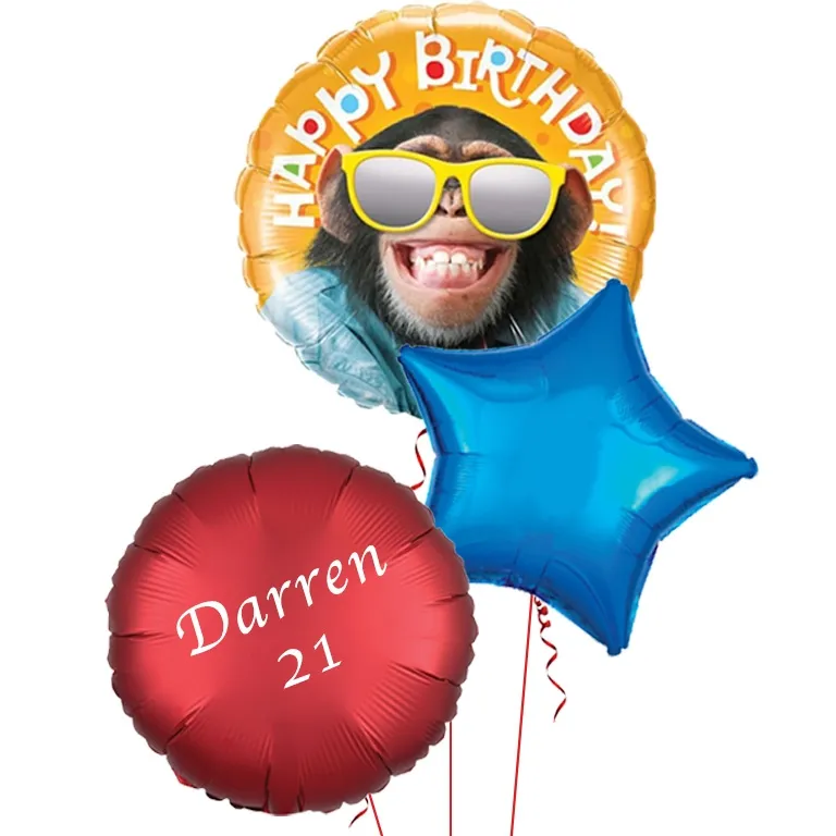 Smiling Chimp Birthday Balloon