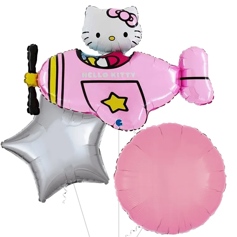 Hello Kitty Pink Plane Supershape Balloon