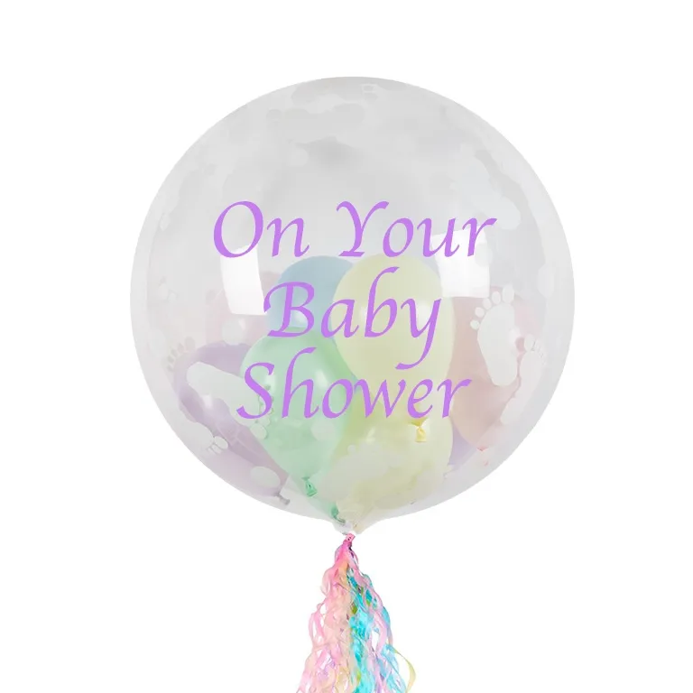 Personalised Boutique Baby Feet Double Balloons