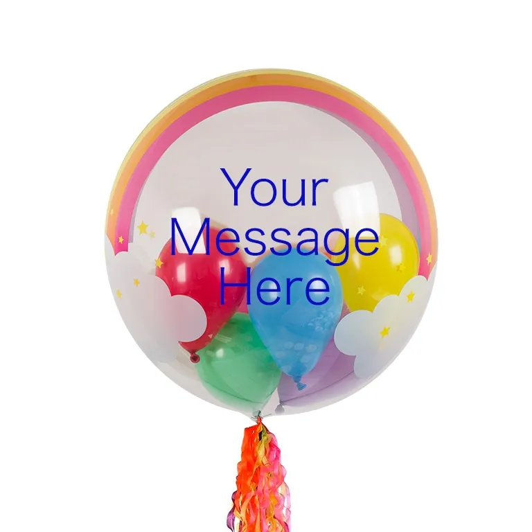 Personalised Boutique Rainbow Double Balloons