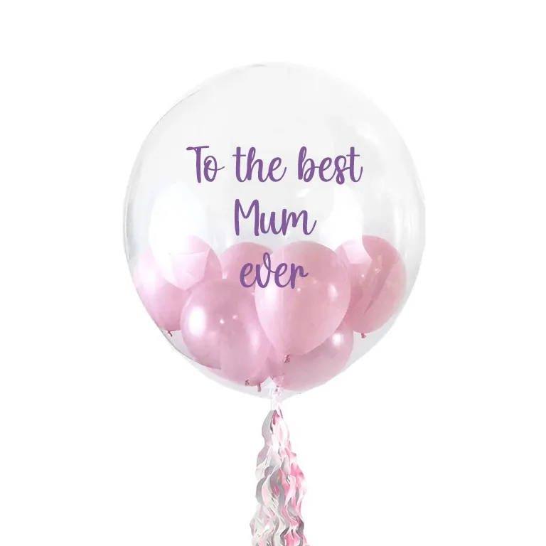 Personalised Boutique Pastel Pink Double Balloons