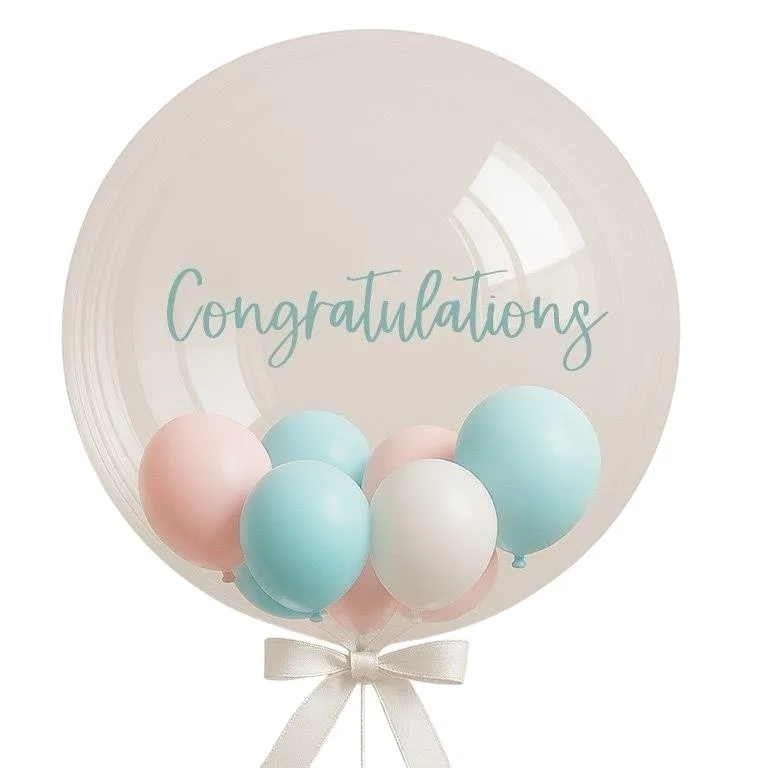 Personalised Boutique Pastel Double Balloons