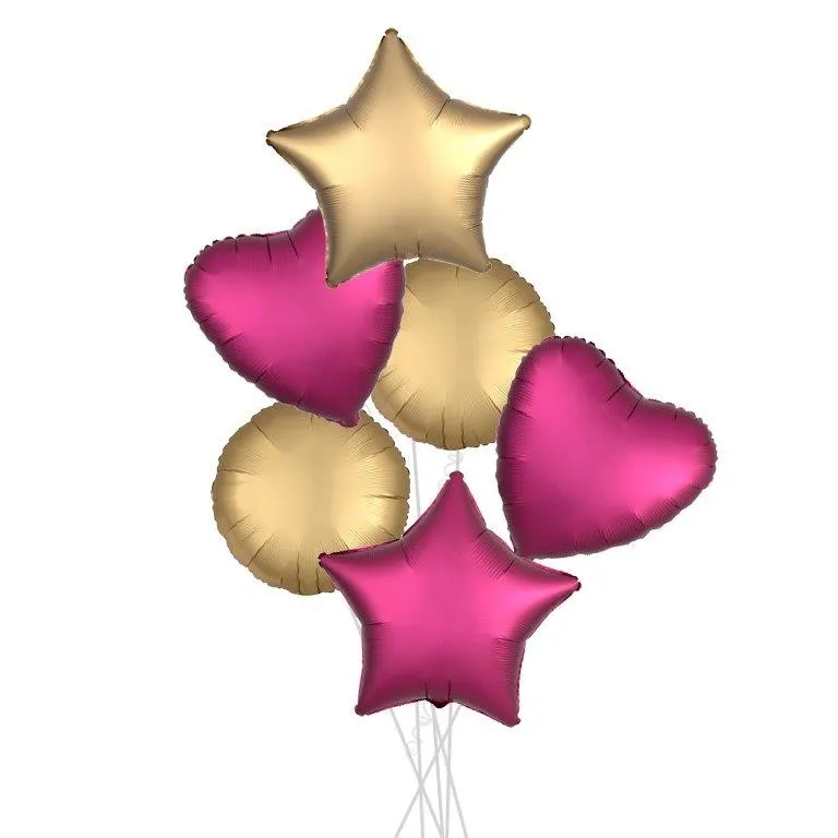 Gold and Pomegranate Satin Party Bouquets