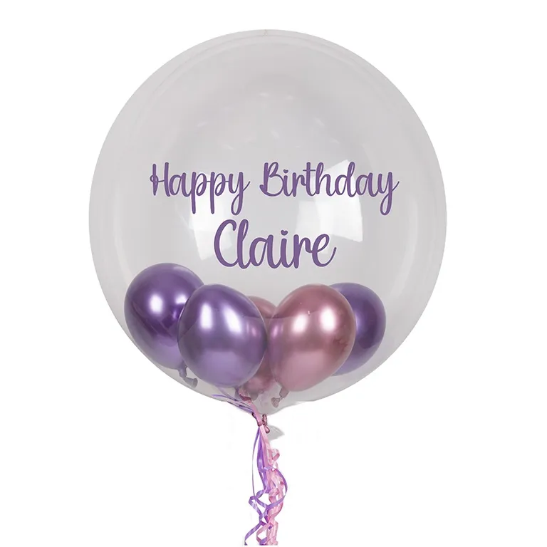 Personalised Boutique Princess Mix Double Balloons