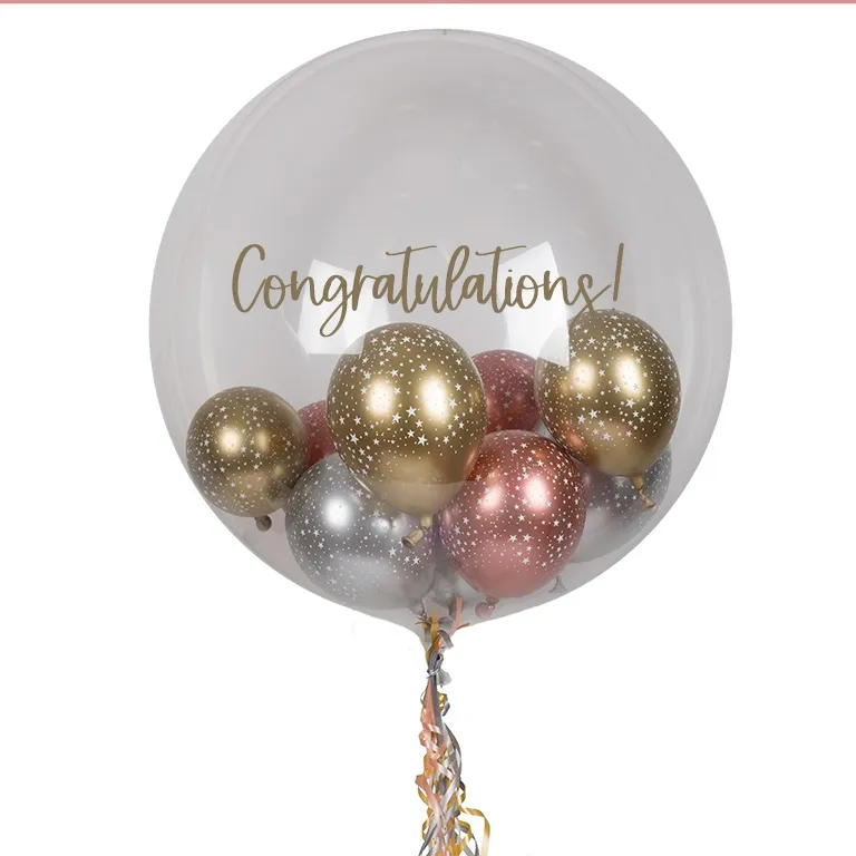 Personalised Boutique Metallic Double Balloons