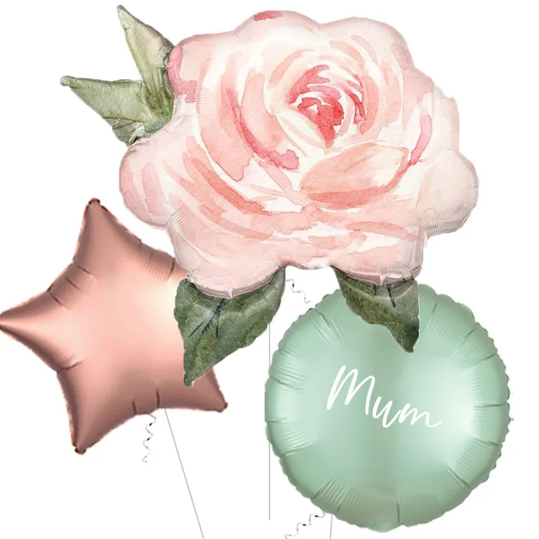 Jumbo Watercolour Rose Foil Balloon