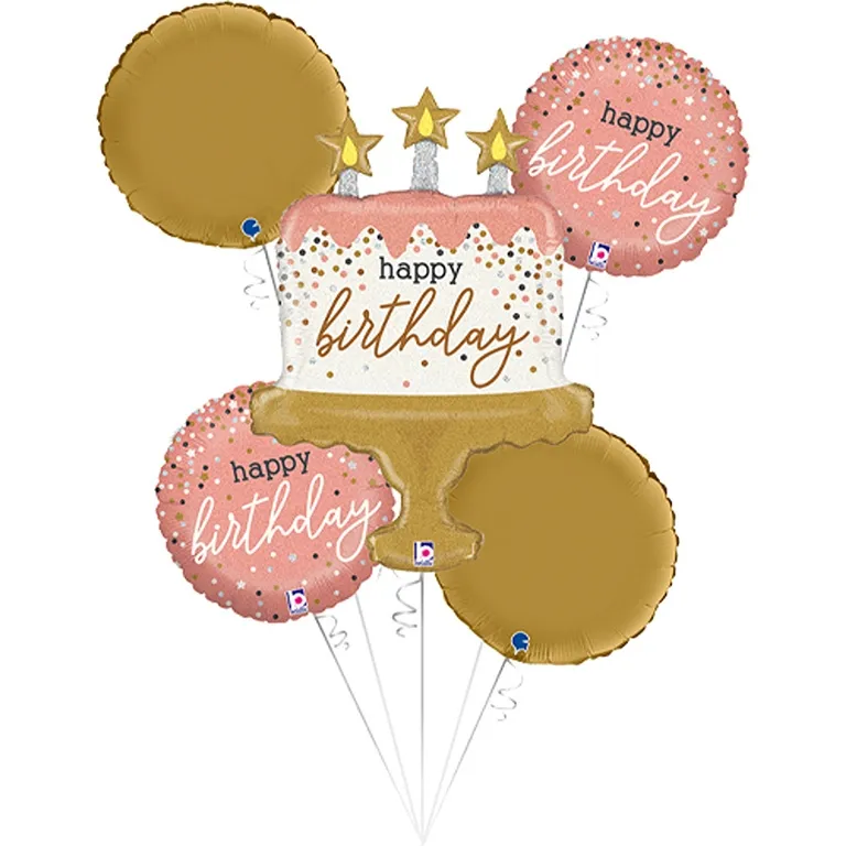 Rose Gold Birthday Balloon Bouquet