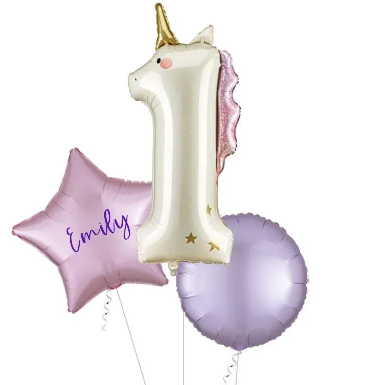 Unicorn Holo Number 1 Foil Balloon