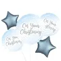 Blue Christening Standard Foil Balloon Bunch 5