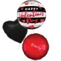 Valentines Black striped bubble balloon