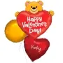 Big Heart Valentine Bear Foil Balloon bunch 3 