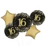 16th black and gold fizz balloon