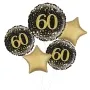 60th Black and Gold Fizz Balloon Bouquet 5