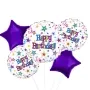 Ribbons and Stars Happy Birthday Balloon