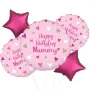 Happy Birthday Mummy Foil Ballon bunch 5