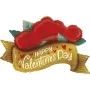 Valentines Red Rose Banner Foil Balloon