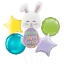Happy Easter Bunny Egg Foil Balloon bunch 5