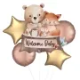 Welcome Baby Woodland Foil Balloon bunch 5 neutral