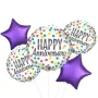 Anniversary Confetti Dots Foil Balloon bunch 5