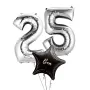 Silver Two Digit Number Balloons 10-99