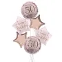 Pink and Gold 50th Balloon Bouquet Bunch 6