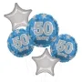 Blue and Silver Stars 50 Today Balloon Bouquet 5