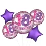 Special Celebration Age 18 Pink Foil Balloon Delivered Bunch 5