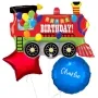 Birthday Party Train Foil Balloon - 3 Balloons Personalised