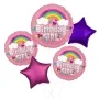 Rainbow Hearts Happy Birthday Balloon - Bouquet of 5