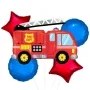 Firetruck Foil Balloon bunch 5