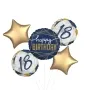 Navy Geometric 18th Birthday Balloon Bouquet