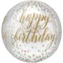 Fancy Happy Birthday Orbz Balloon
