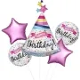 Birthday Sparkle Banner Hat Balloon Delivered Bunch 5