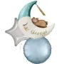 Blue Teddy on Moon Supershape Balloon