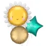 Smiley Daisy Face Foil Balloon Personalised Bunch 3