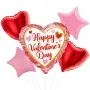 Happy Valentine's Day Marbled Foil Balloon bunch 5