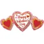 Valentine's Marble Heart Trio Supershape Balloon
