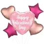 Pink Heart Foil Balloon bunch 5