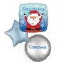 Merry Christmas Snowy Santa Square Foil Balloon bunch 3