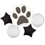 Pawsome Party Paw Print Shaped Foil Balloon Bunch 5