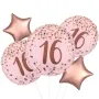 Pretty Pink 16th Birthday Foil Balloon bunch 5