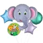 Jungle Elephant Foil Balloon bunch 5