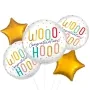 Congratulations Woohoo Dots Foil Balloon bunch 5