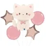 Coquette Kitten Foil Balloon bunch 5