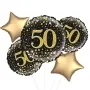50th Black and Gold Fizz Inflated Balloon Delivered Bunch 5
