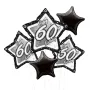 60th Birthday Black and Silver Star Balloon Bouquet 5